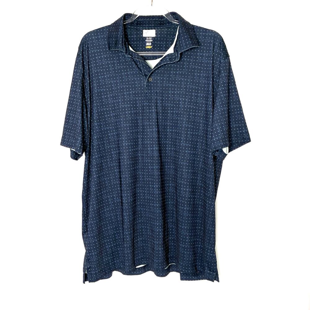 Greg Norman PlayDry ML75 Navy Blue Short Sleeve Golf Polo Shirt Mens XL